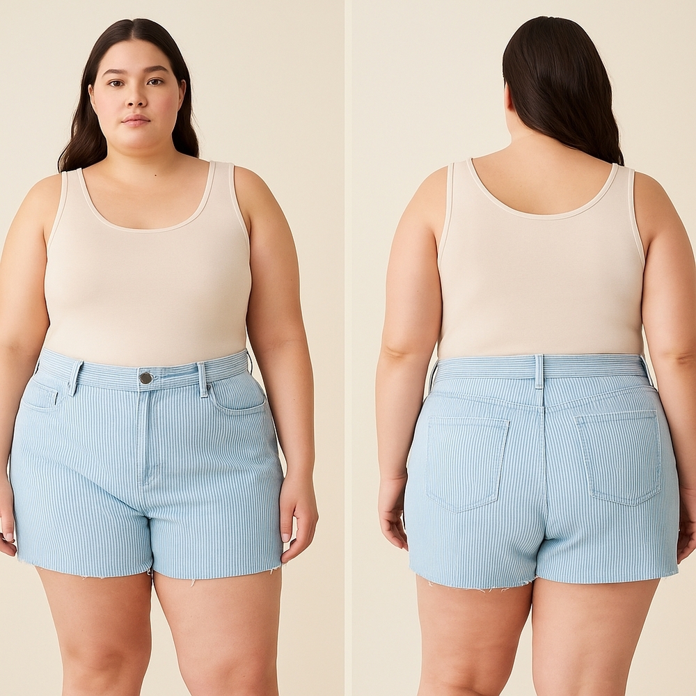 Old Navy Size 18 Sky-High A-Line Raw Hem Shorts New
